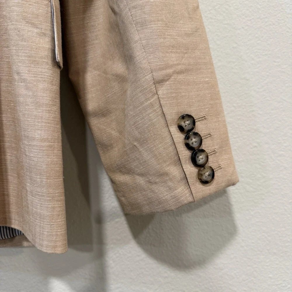 GUESS Tan Cotton Blazer Sport Coat Mens L Two Button Modern Lightweight Jacket